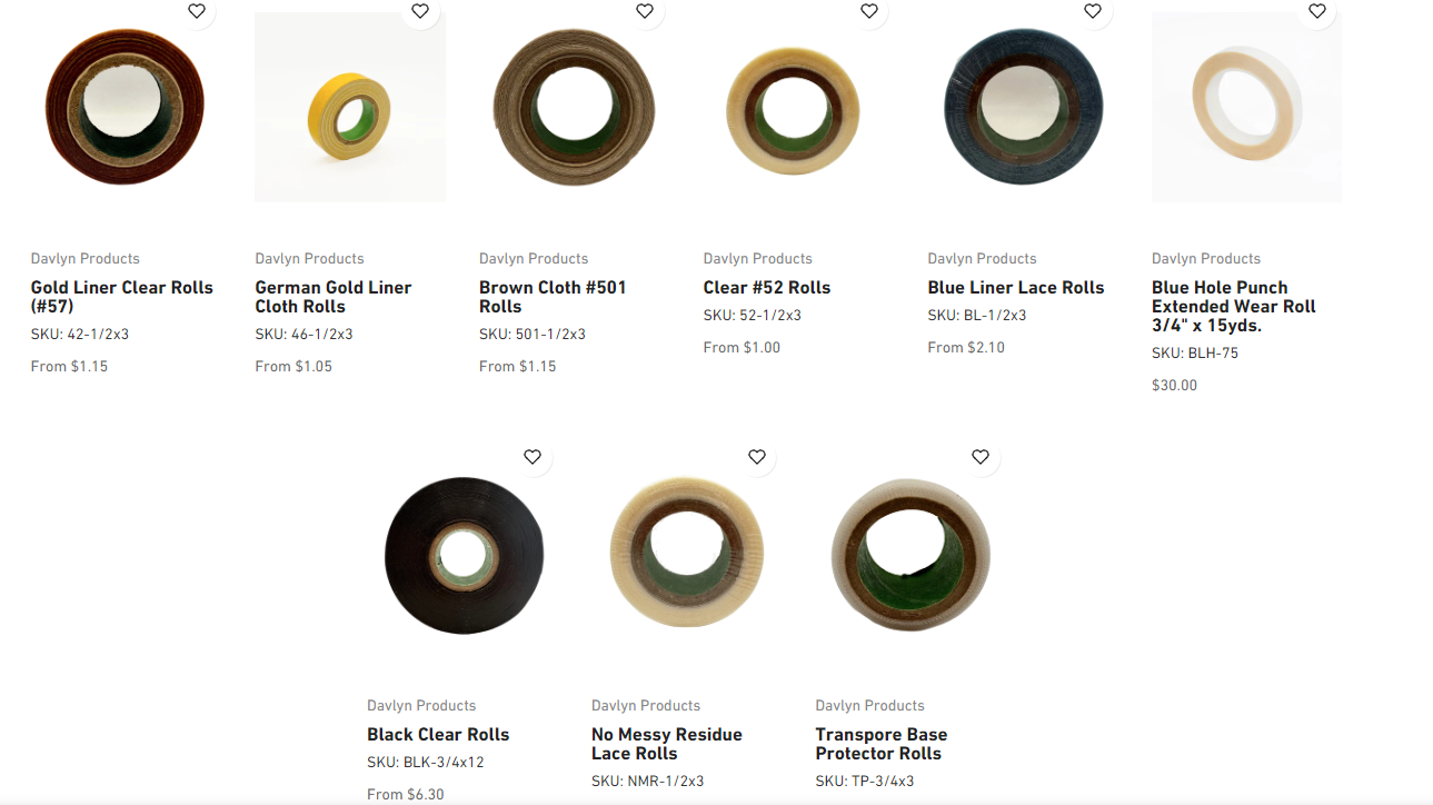 Davlyn Tape Rolls – Sunshine Tape Products